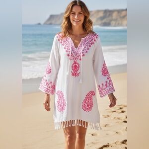 Island Beach embroidered coverup